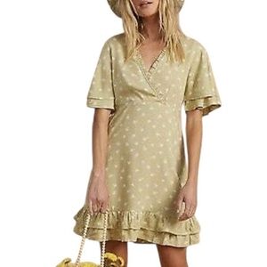 Billabong X The Salty Blonde In Bloom Dress Floral Calico Ruffle Beachy Boho